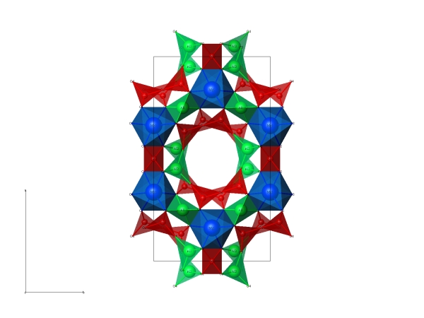 prstence tetraedr ve struktue cordieritu