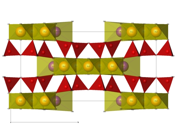 struktura gruneritu v ezu (001)