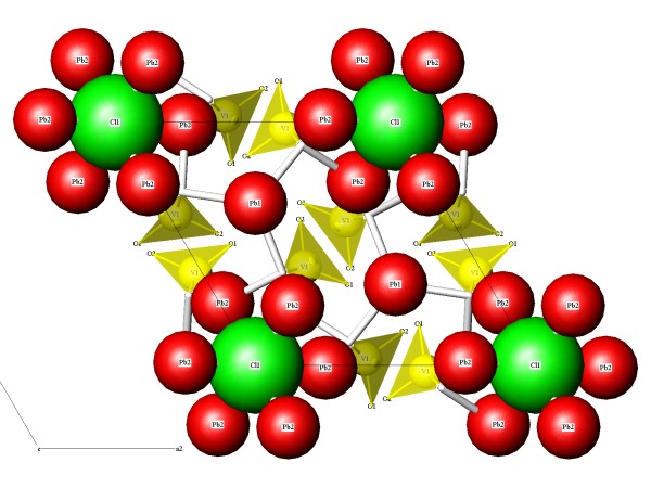 struktura vanadinitu podle (0001)